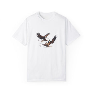 American VS Canada tee with eagle and goose graphic – front view