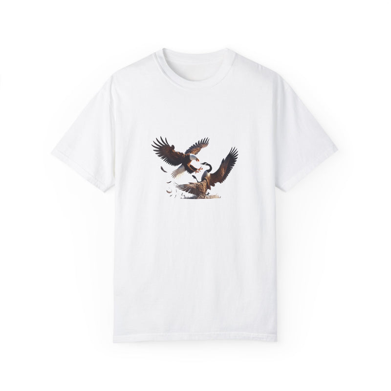 American VS Canada tee with eagle and goose graphic – front view