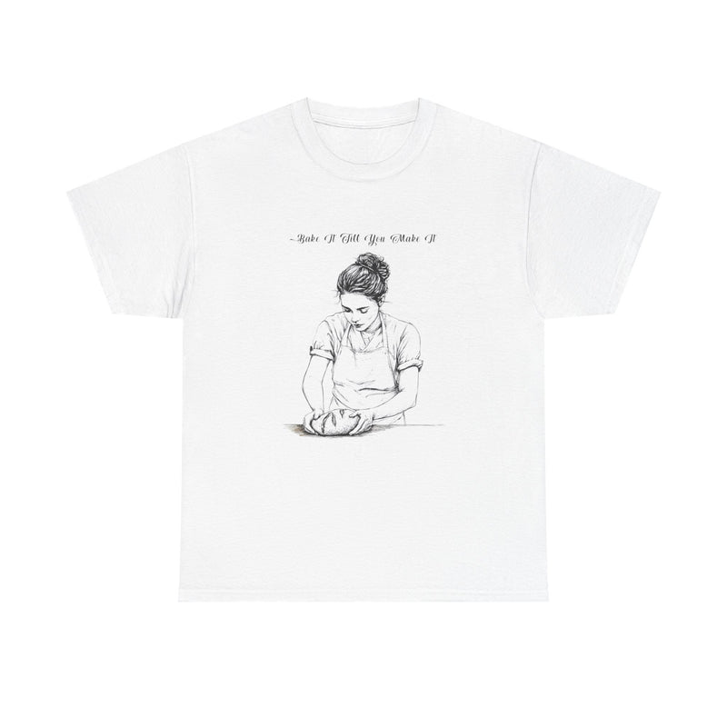 Retro baking shirt with whimsical illustration and fun kitchen design