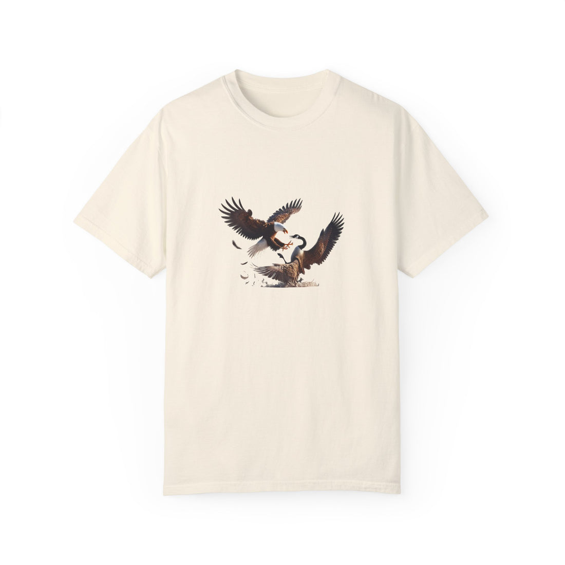 American VS Canada tee with eagle and goose graphic – front view