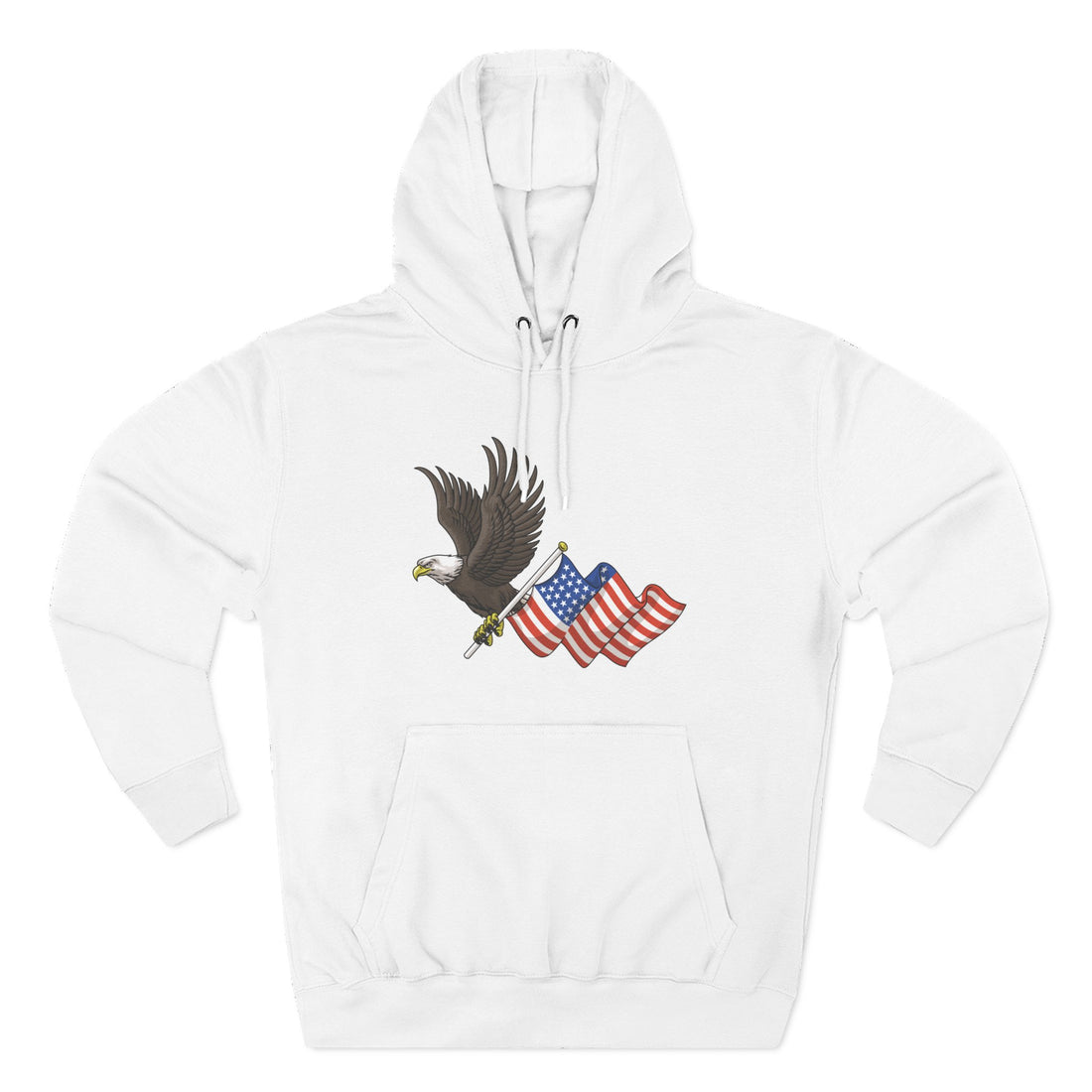 American Flag hoodie with eagle graphic – patriotic fleece front view