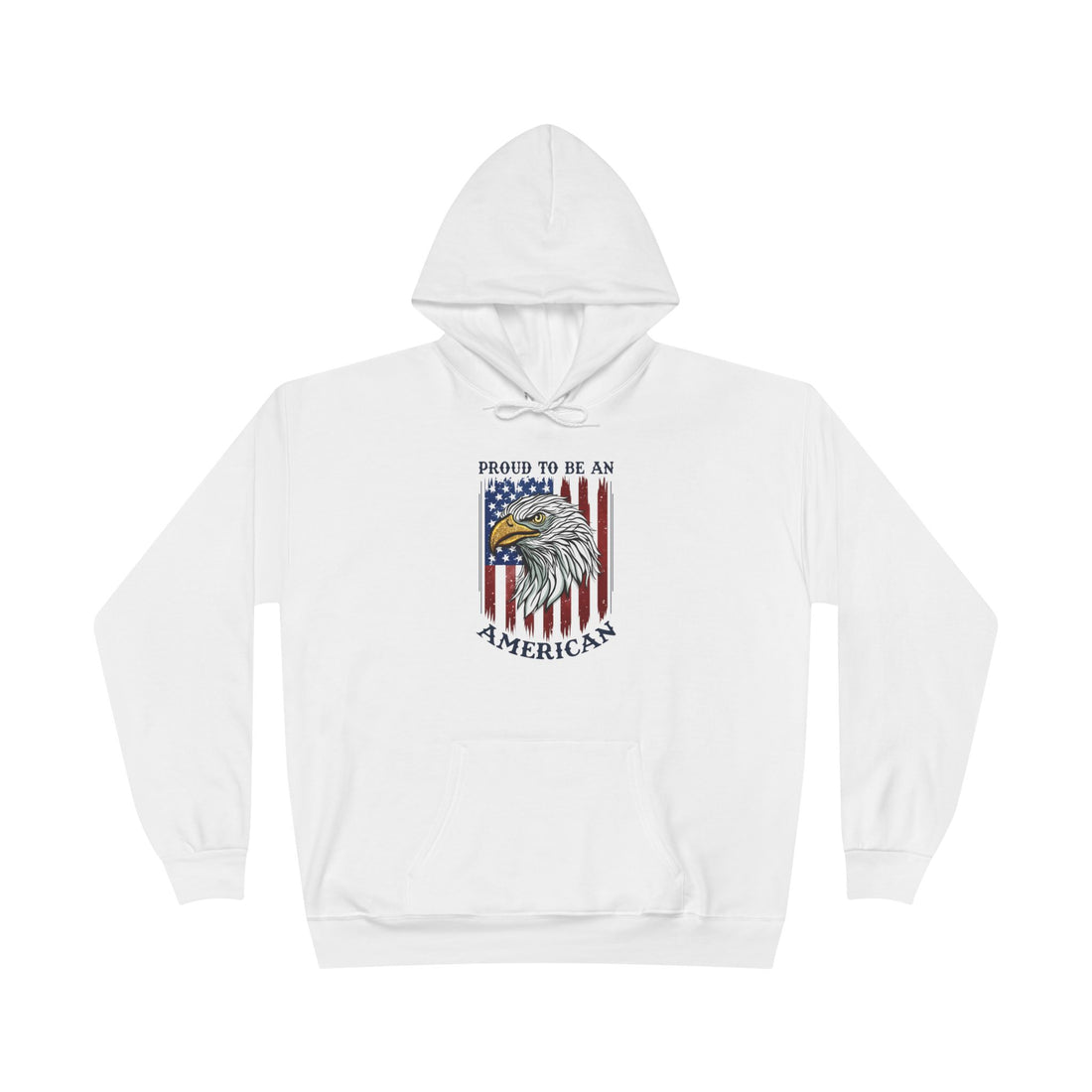 American Flag hoodie with eagle graphic – front view