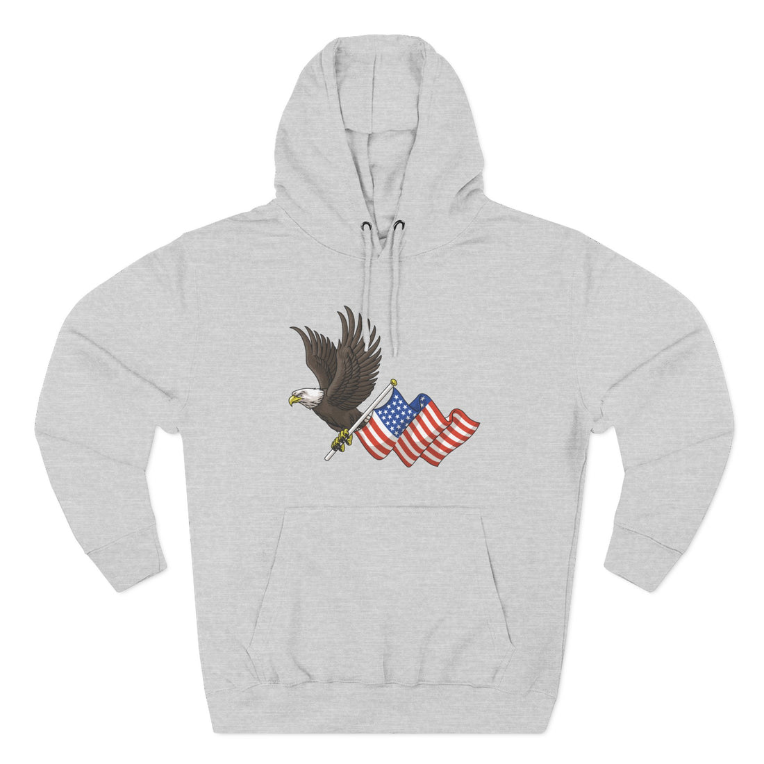 American Flag hoodie with eagle graphic – patriotic fleece front view