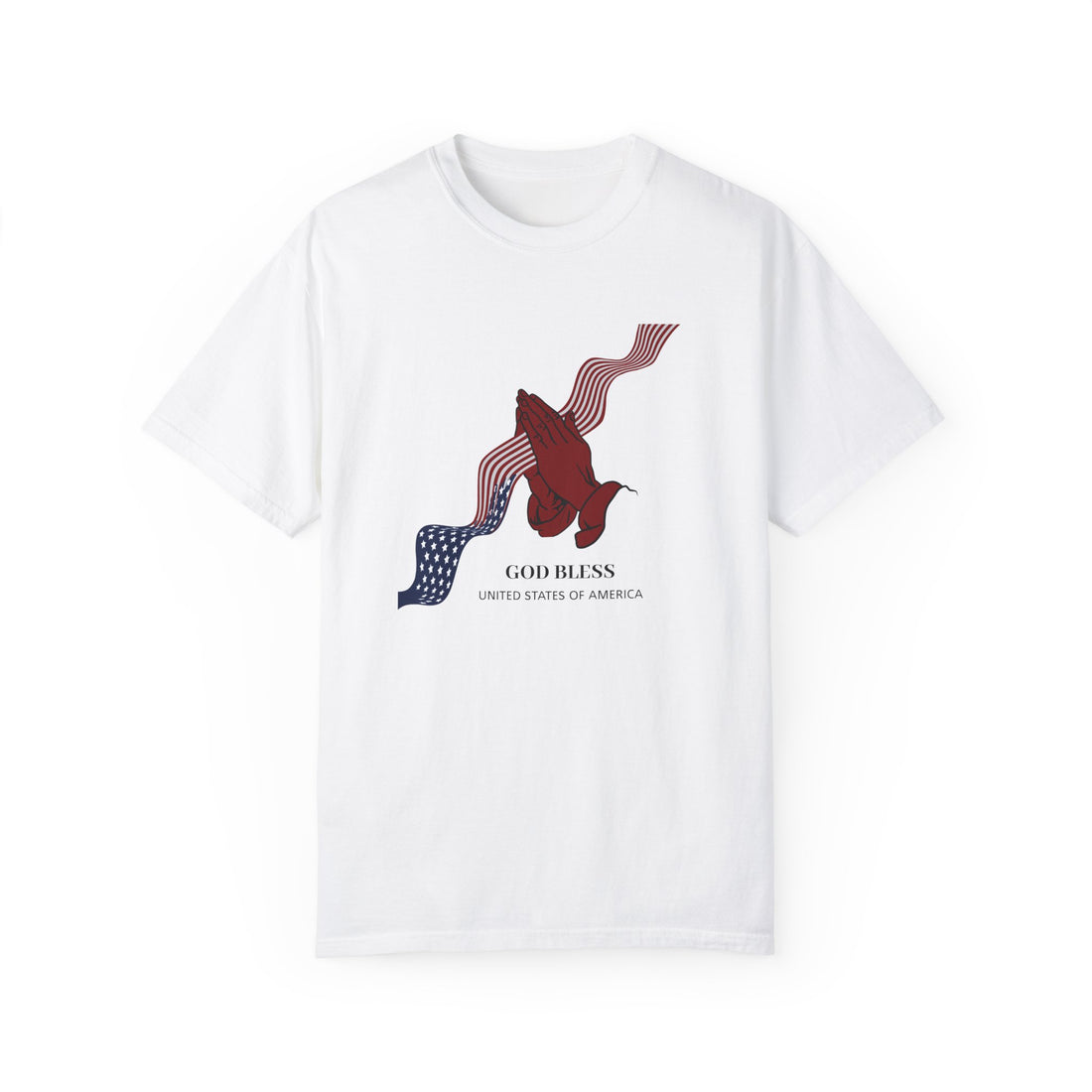 American Flag tee with God Bless America graphic – front view