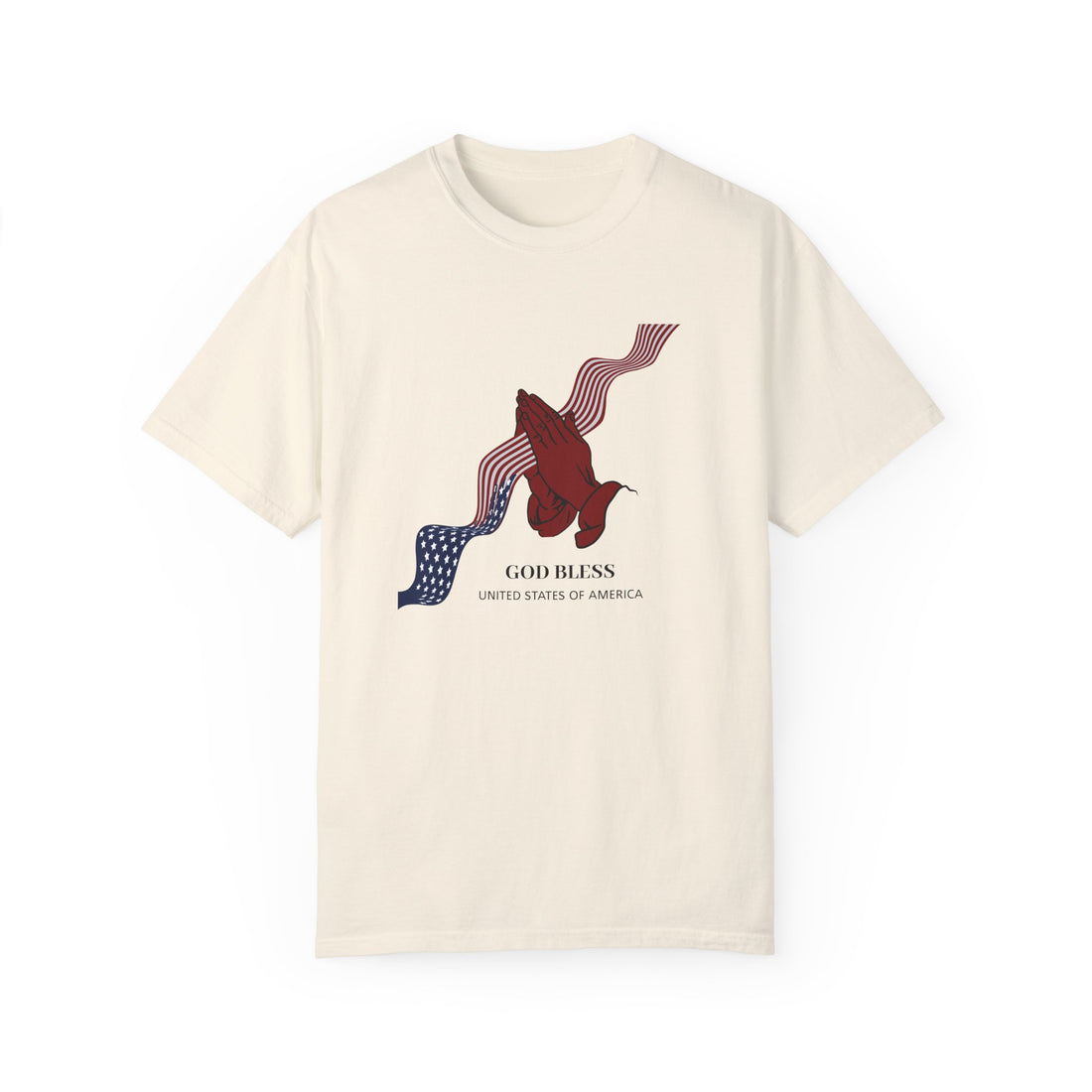 American Flag tee with God Bless America graphic – front view