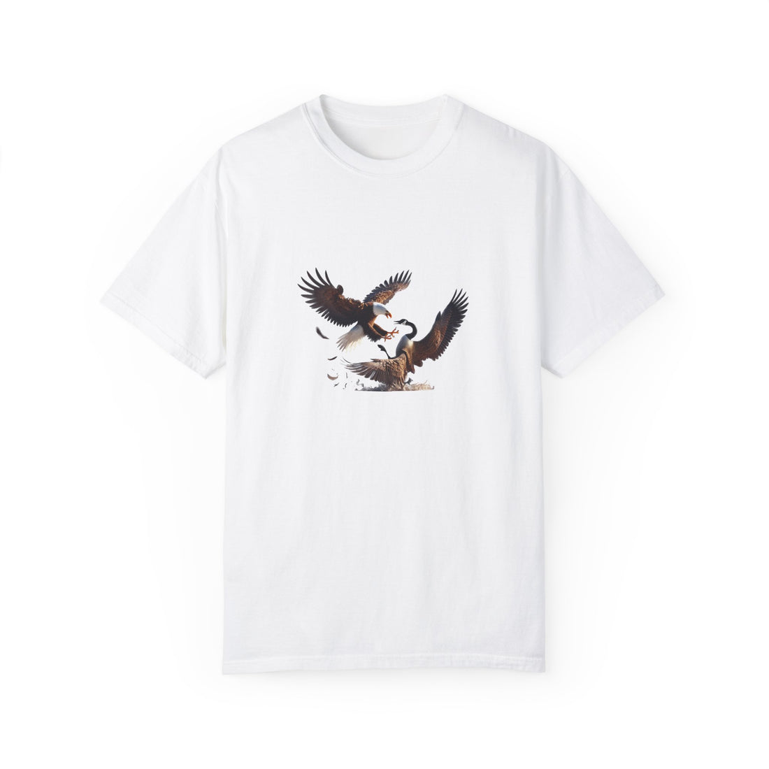 American VS Canada tee with eagle and goose graphic – front view