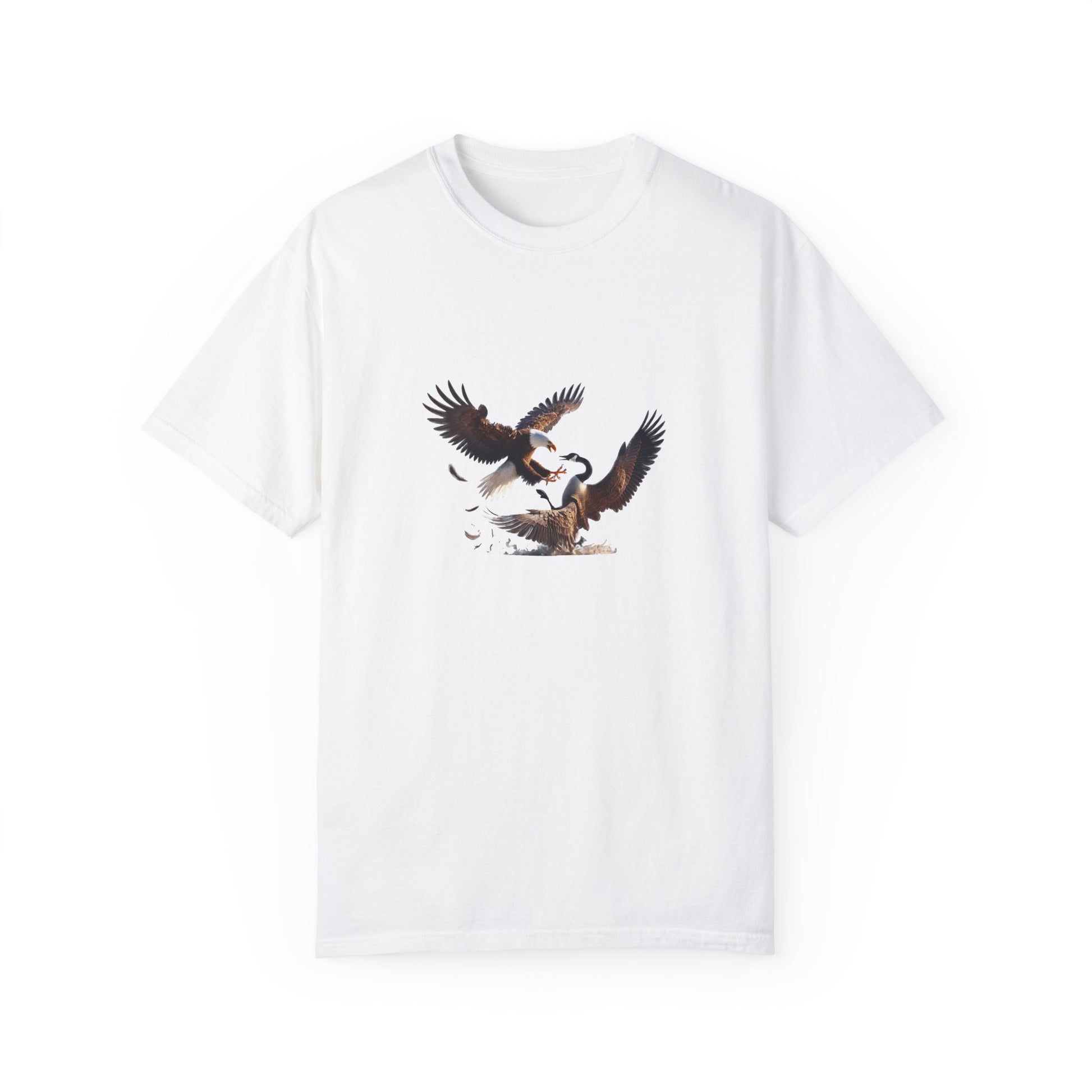 American VS Canada tee with eagle and goose graphic – front view