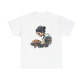Front view of artistic baker shirt with retro baking design