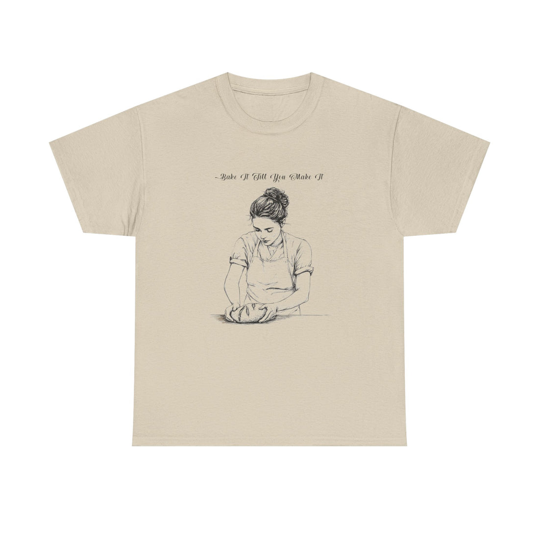 Retro baking shirt with whimsical illustration and fun kitchen design