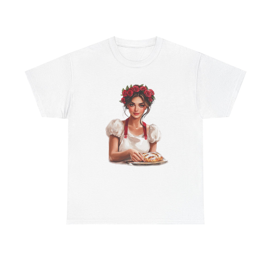 Front view of vintage bakery baking shirt – soft cotton foodie tee