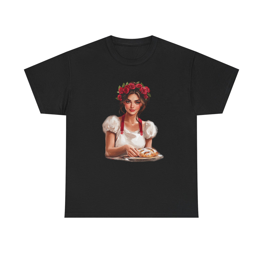 Front view of vintage bakery baking shirt – soft cotton foodie tee
