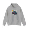 Car graphic hoodie – soft, warm with front pouch pocket