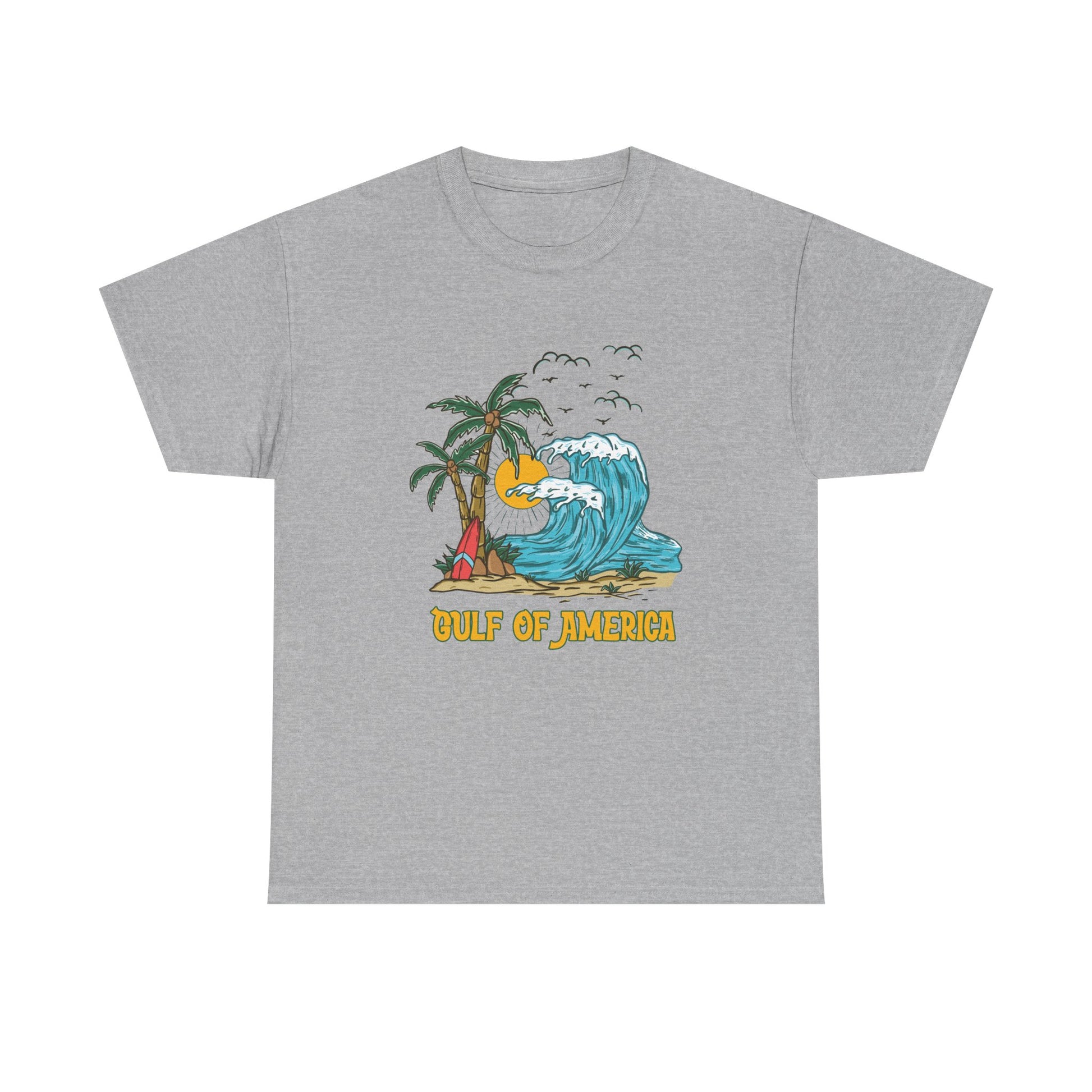Coastal travel shirt with Gulf of America design and ocean-inspired vibe