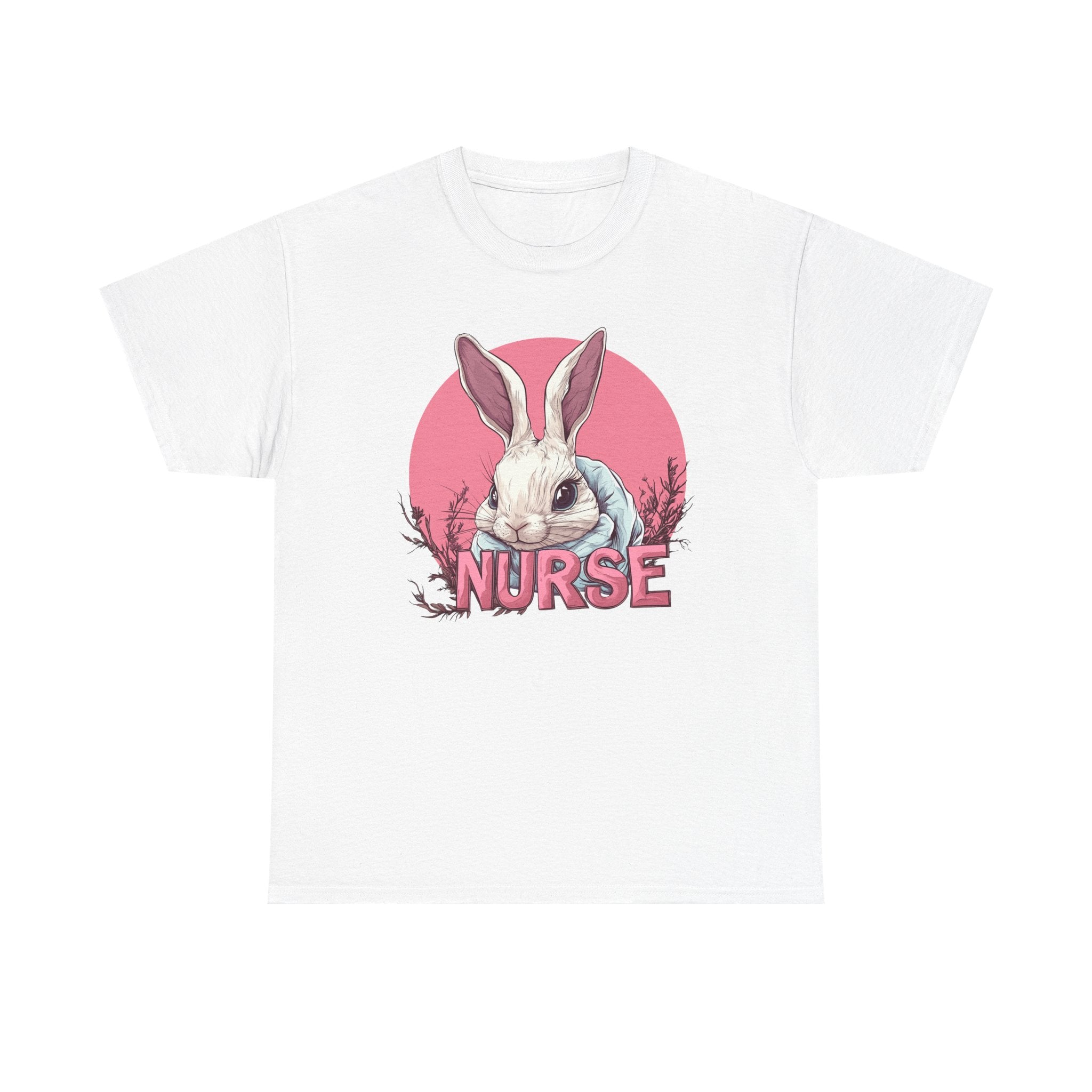 Front view of Easter nurse bunny shirt – fun for men, women, boys, and girls