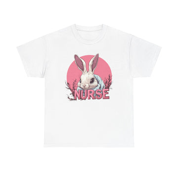Front view of Easter nurse bunny shirt – fun for men, women, boys, and girls