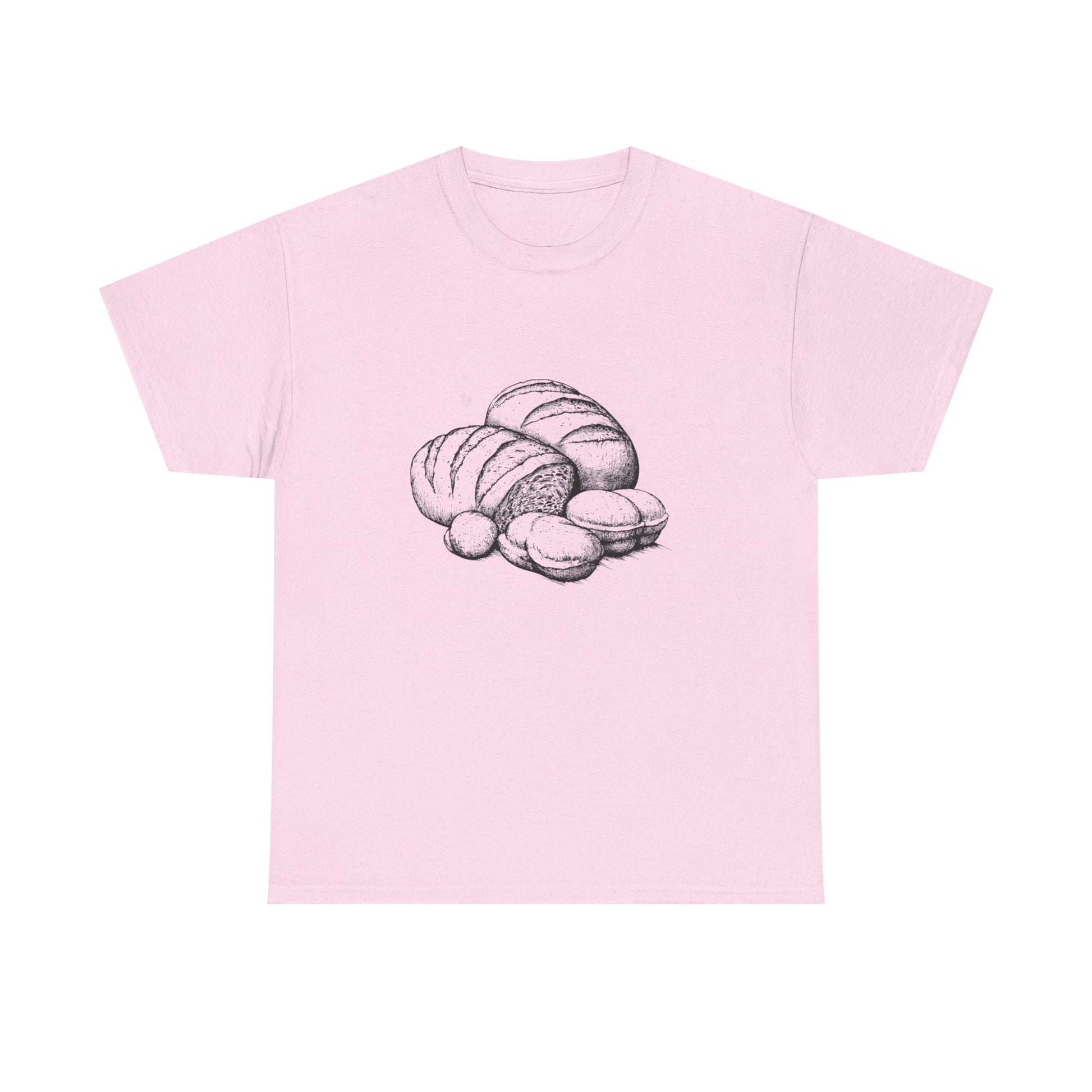 Foodie apparel featuring vintage bakery tee with hand-drawn elements