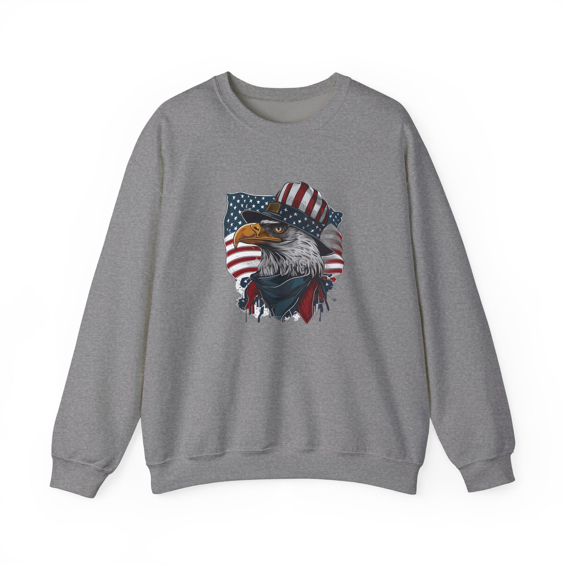 Fourth of July sweatshirt featuring bold American eagle design