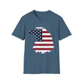 Graphic tee featuring American eagle and stars and stripes flag background