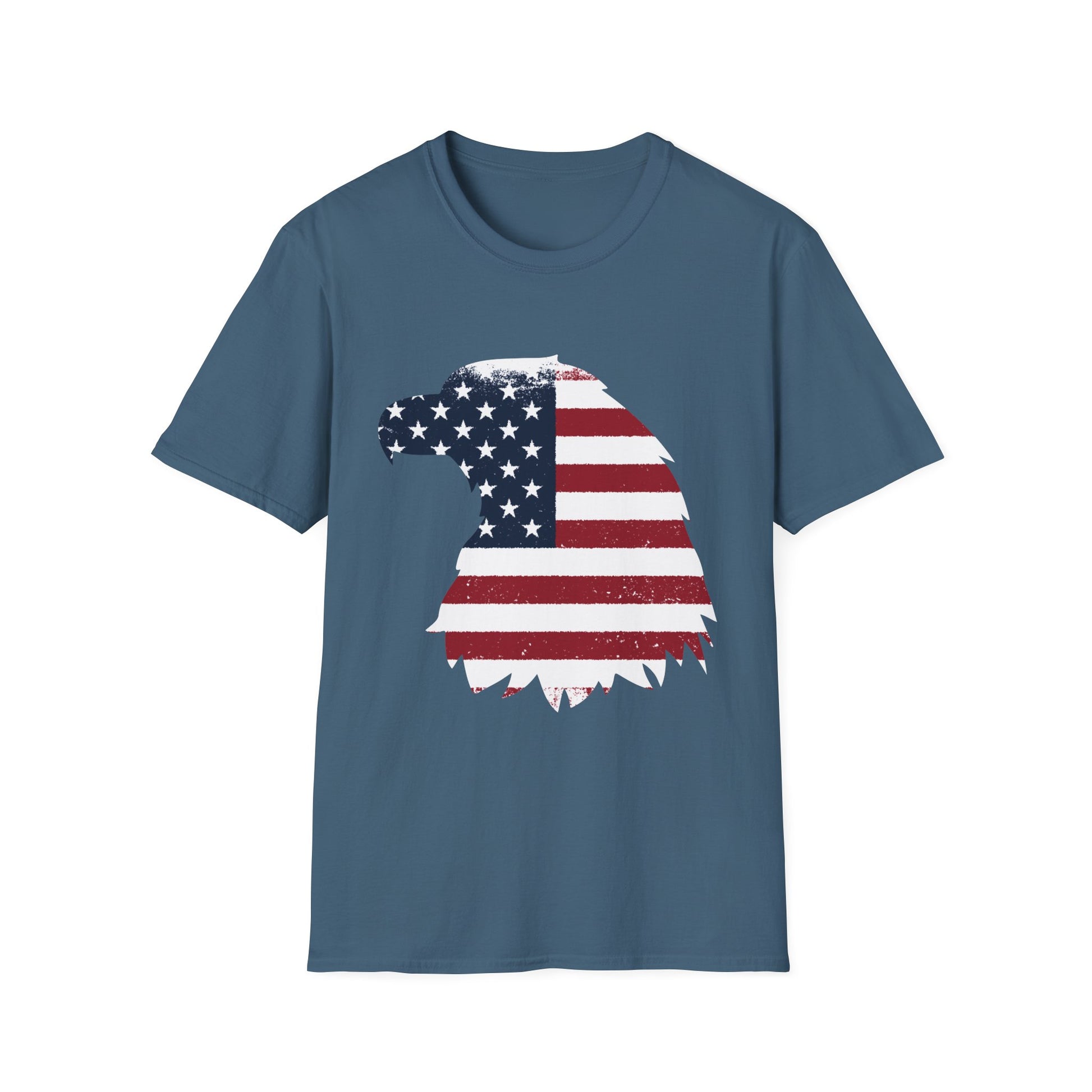 Graphic tee featuring American eagle and stars and stripes flag background