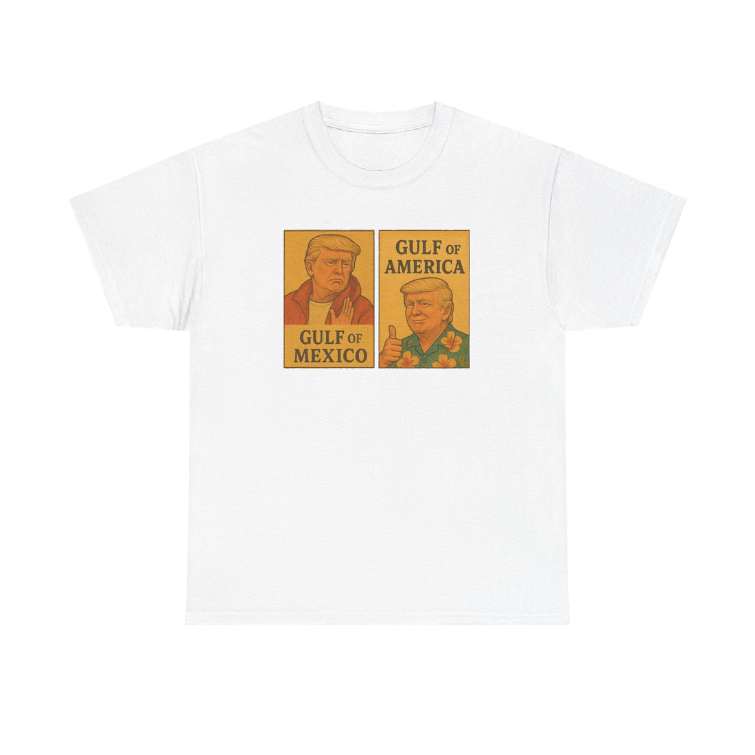 Front view of Gulf of America shirt – funny political satire design