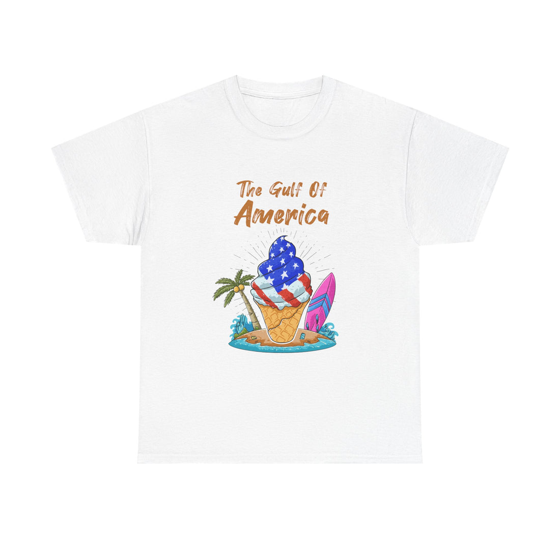 Gulf of America shirt with summer beach style and patriotic design