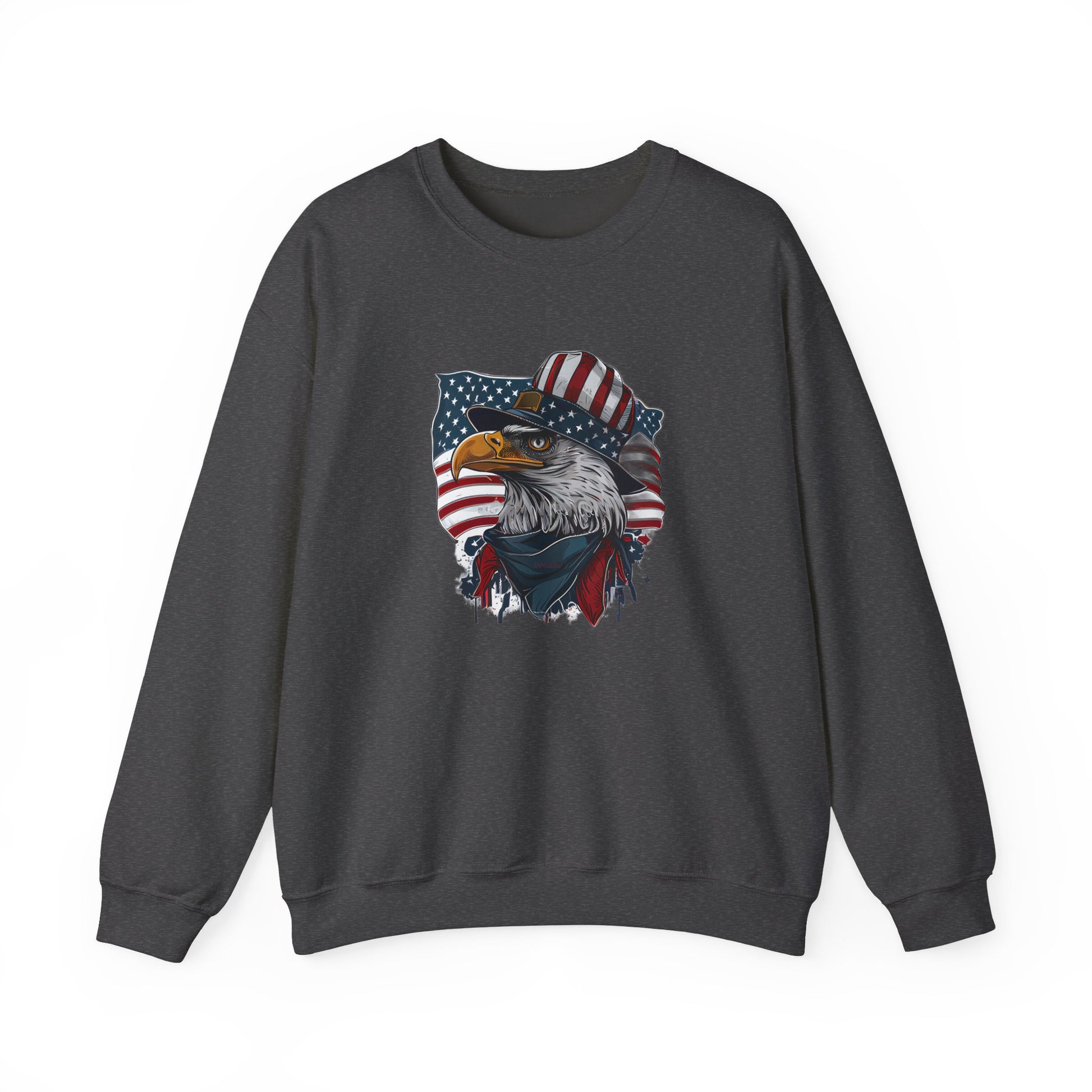 Memorial Day graphic sweatshirt with American flag and eagle print
