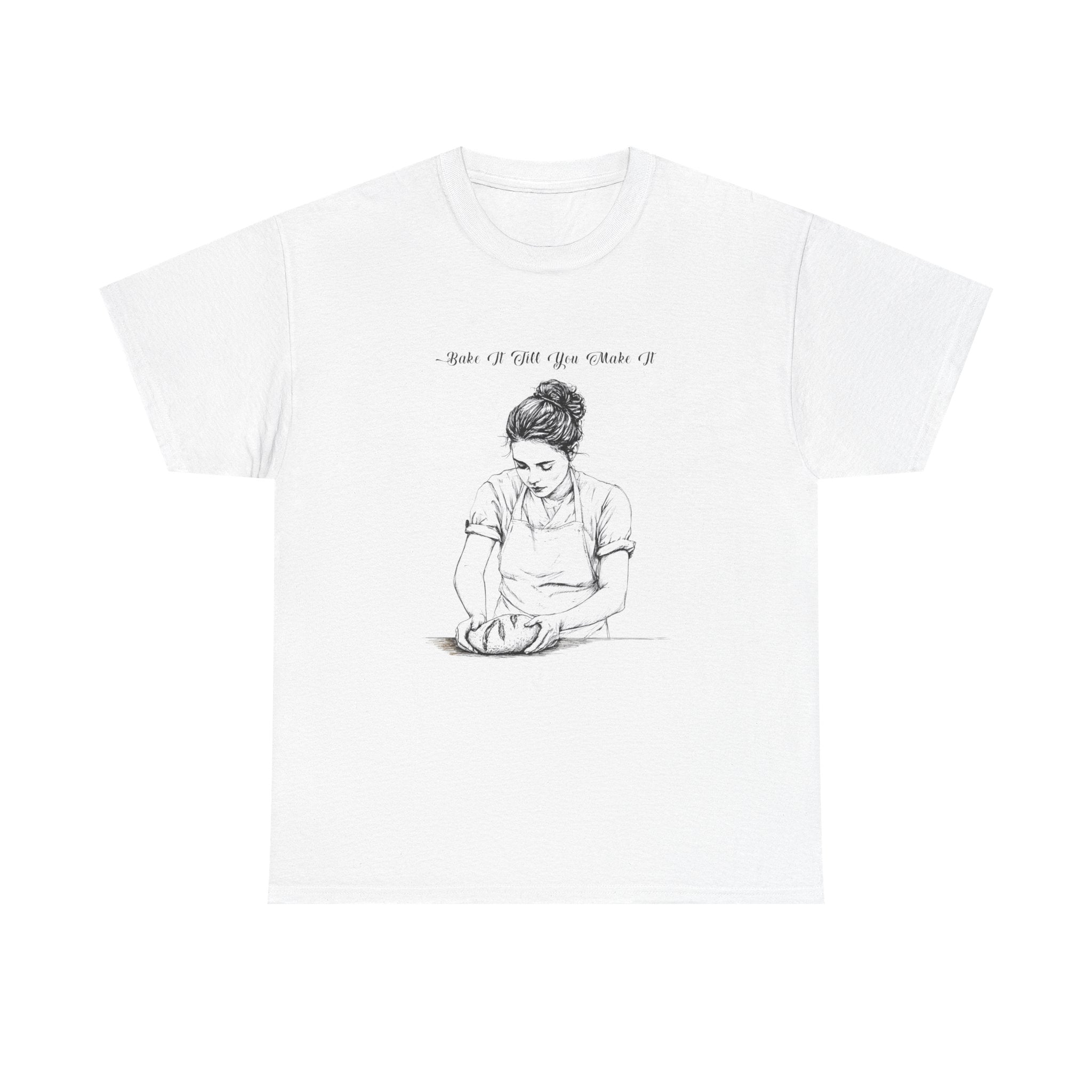 Retro baking shirt with whimsical illustration and fun kitchen design