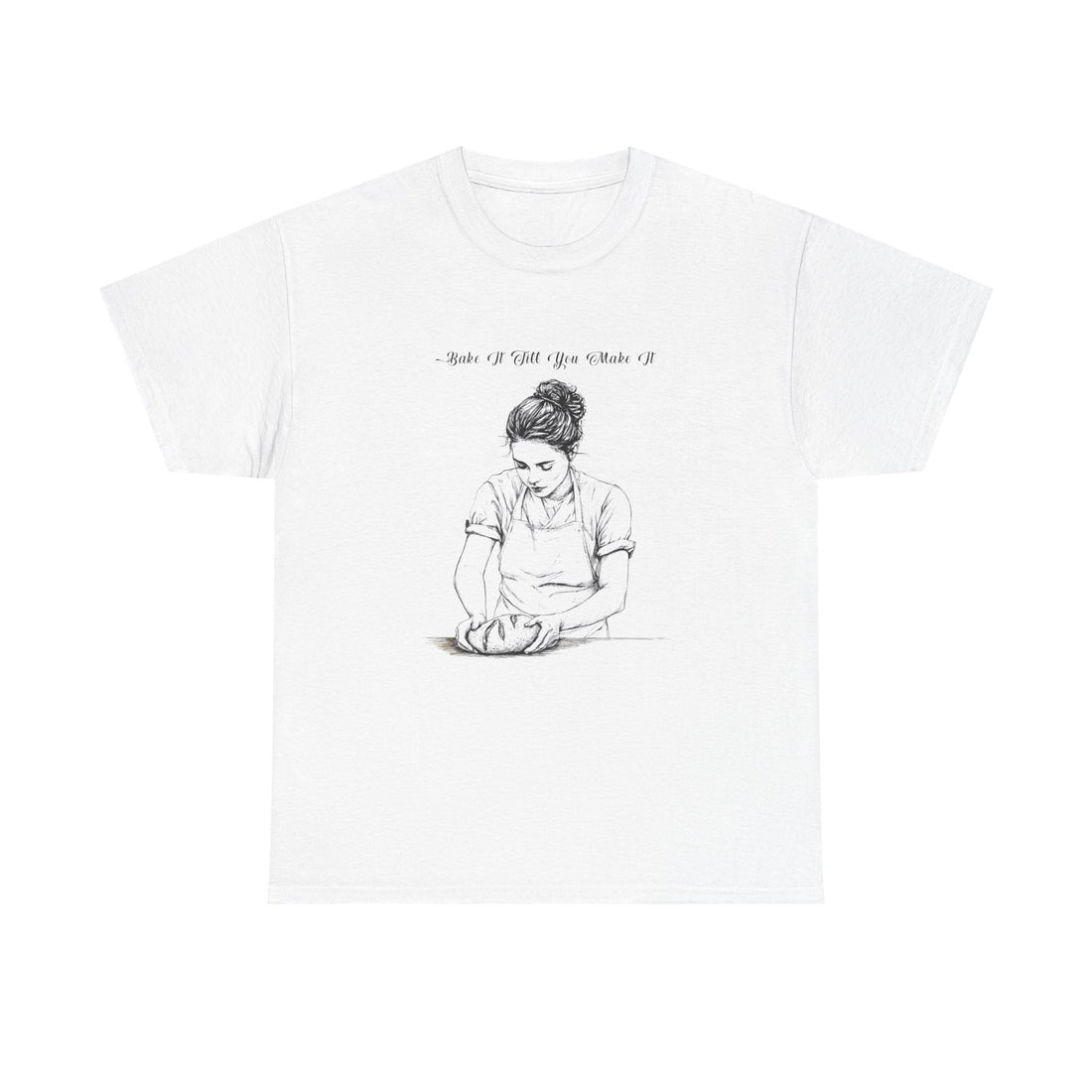 Retro baking shirt with whimsical illustration and fun kitchen design