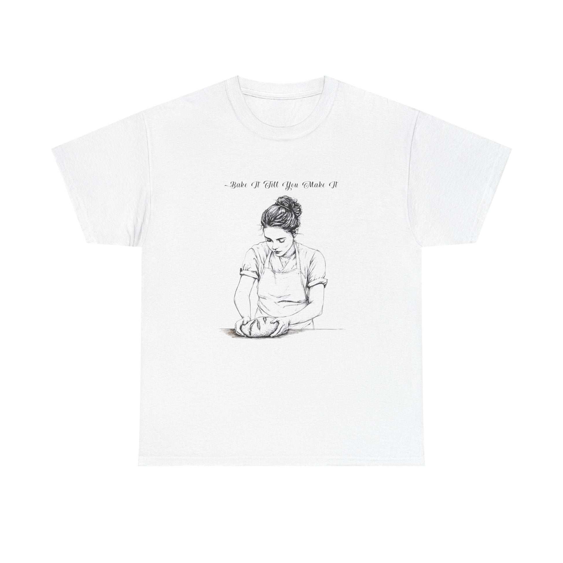 Retro baking shirt with whimsical illustration and fun kitchen design