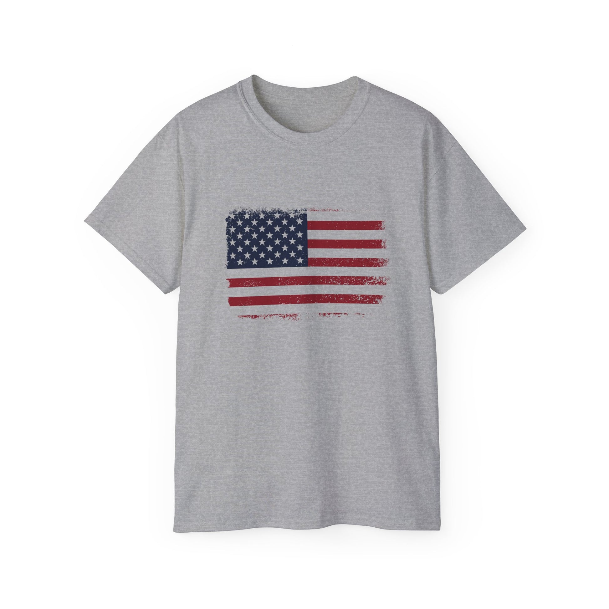 USA flag tee with vintage cotton feel – great for July 4th BBQs