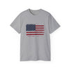 USA flag tee with vintage cotton feel – great for July 4th BBQs