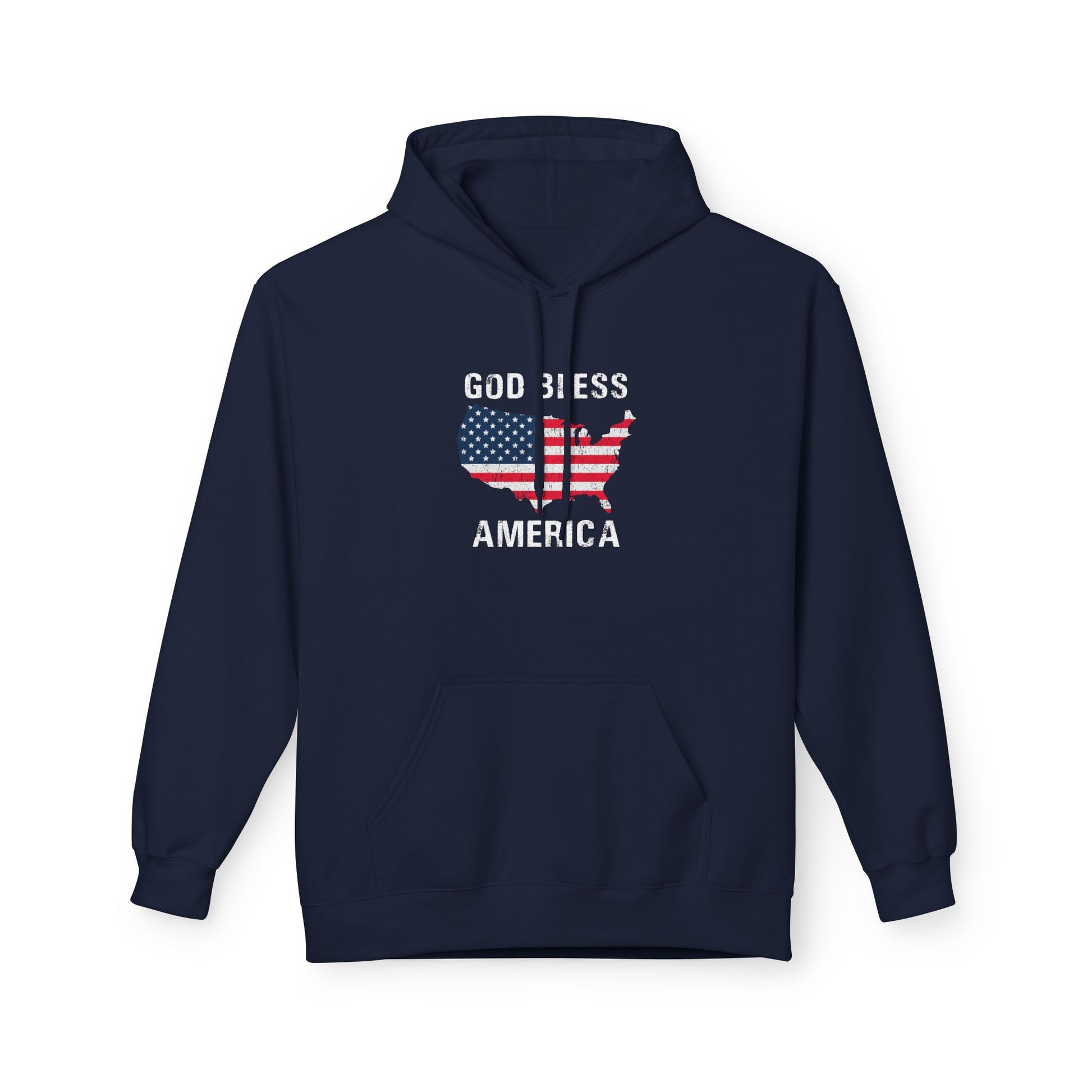 USA map hoodie with midweight fleece – cozy American patriotic style