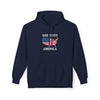 USA map hoodie with midweight fleece – cozy American patriotic style