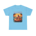 Vintage beach shirt with subtle political vibe and coastal graphics